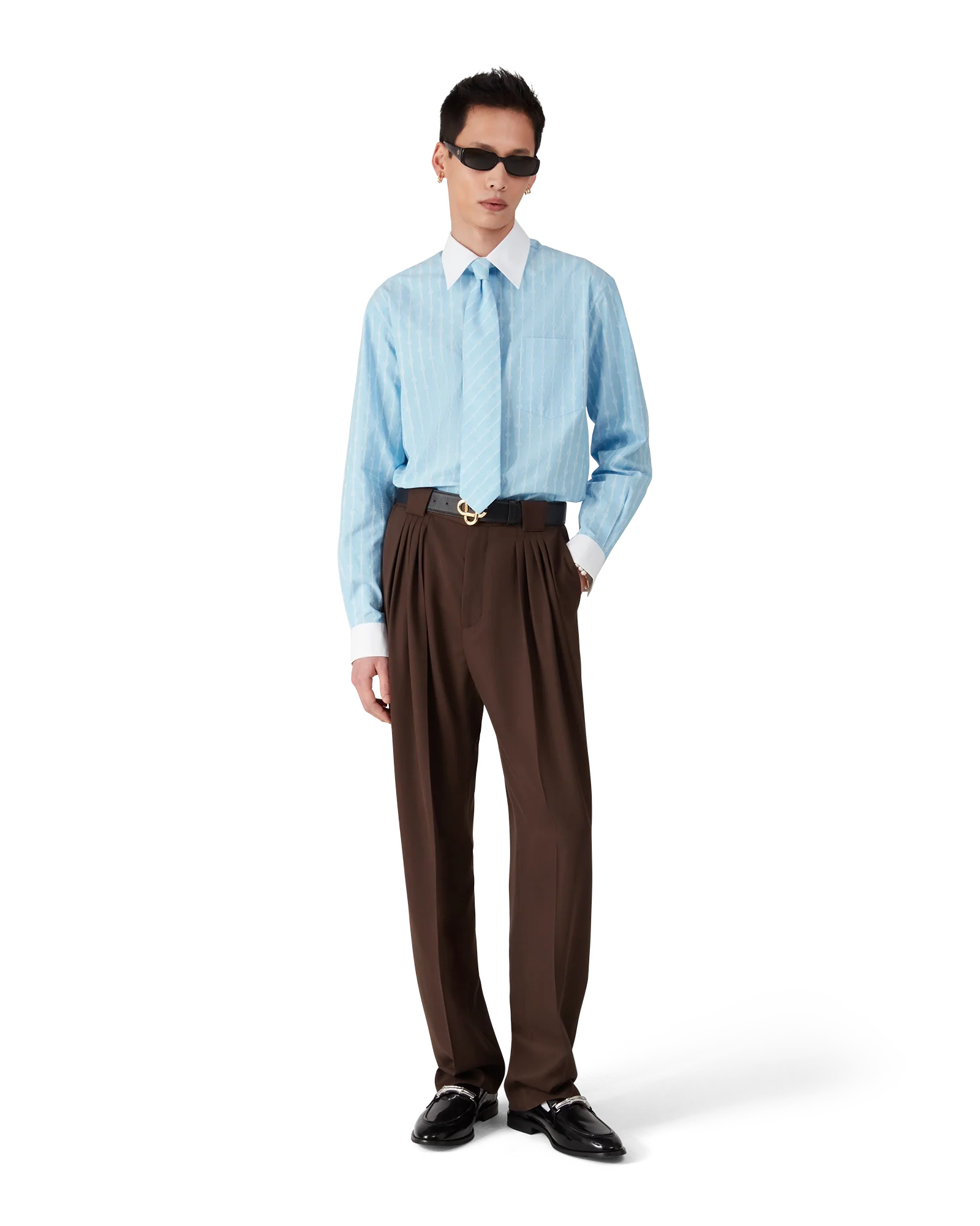 Wool Five Pleat Trousers