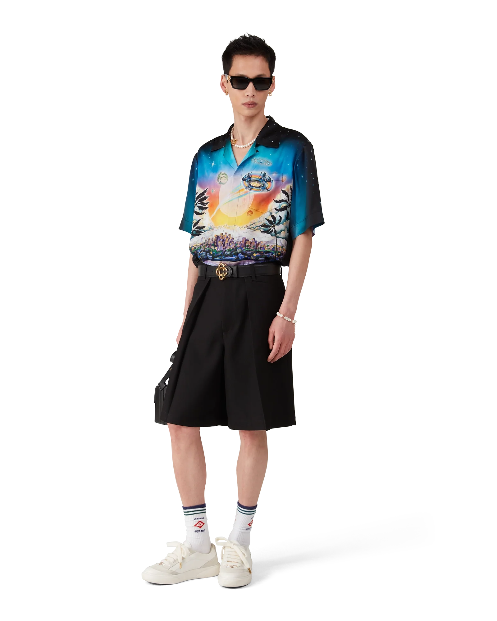 Wool Pleated Tailored Shorts