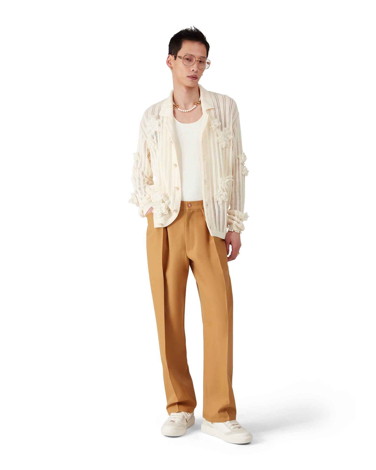 Wool Pleated Chinos