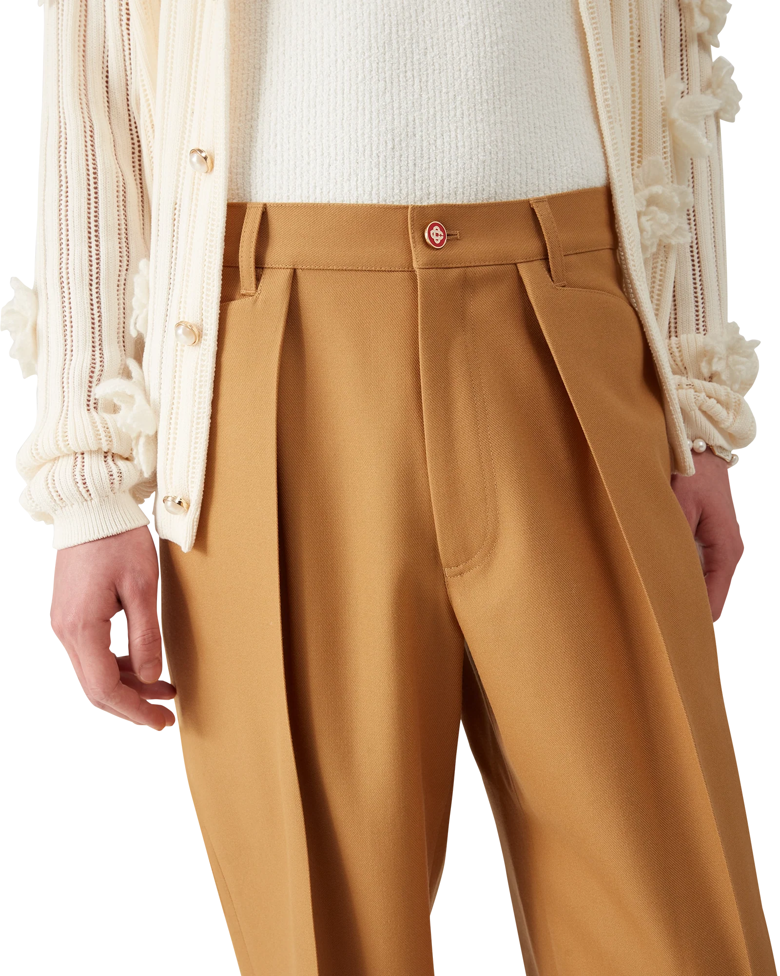 Wool Pleated Chinos