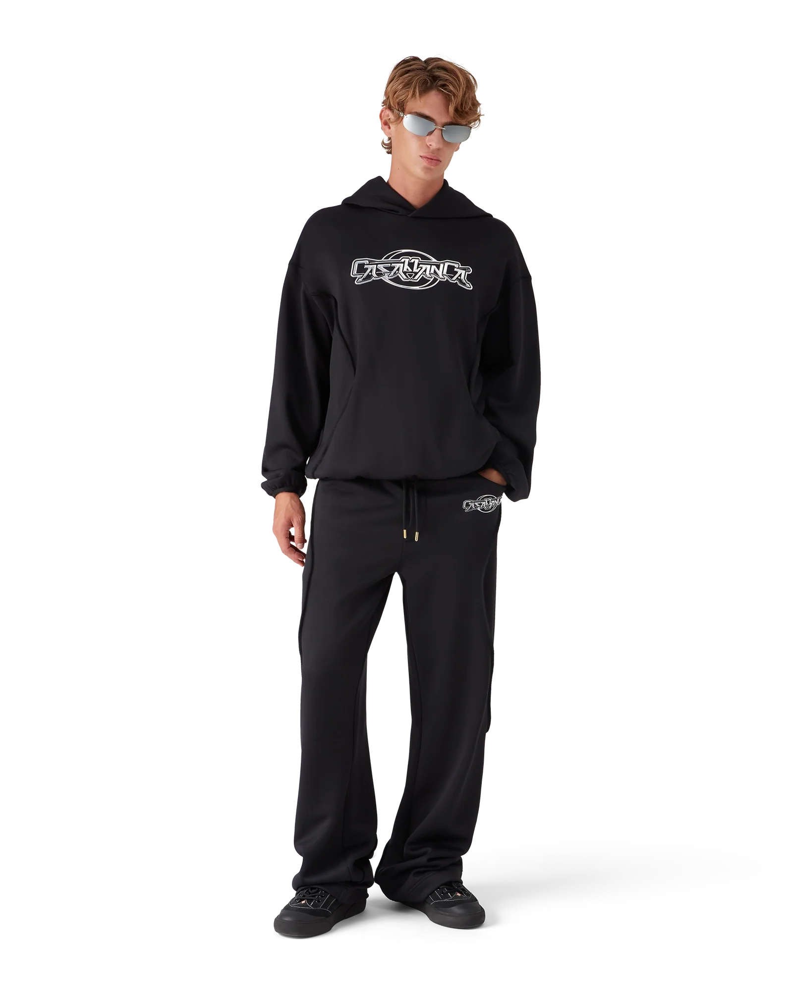Oversized Panelled Hooded Sweatshirt