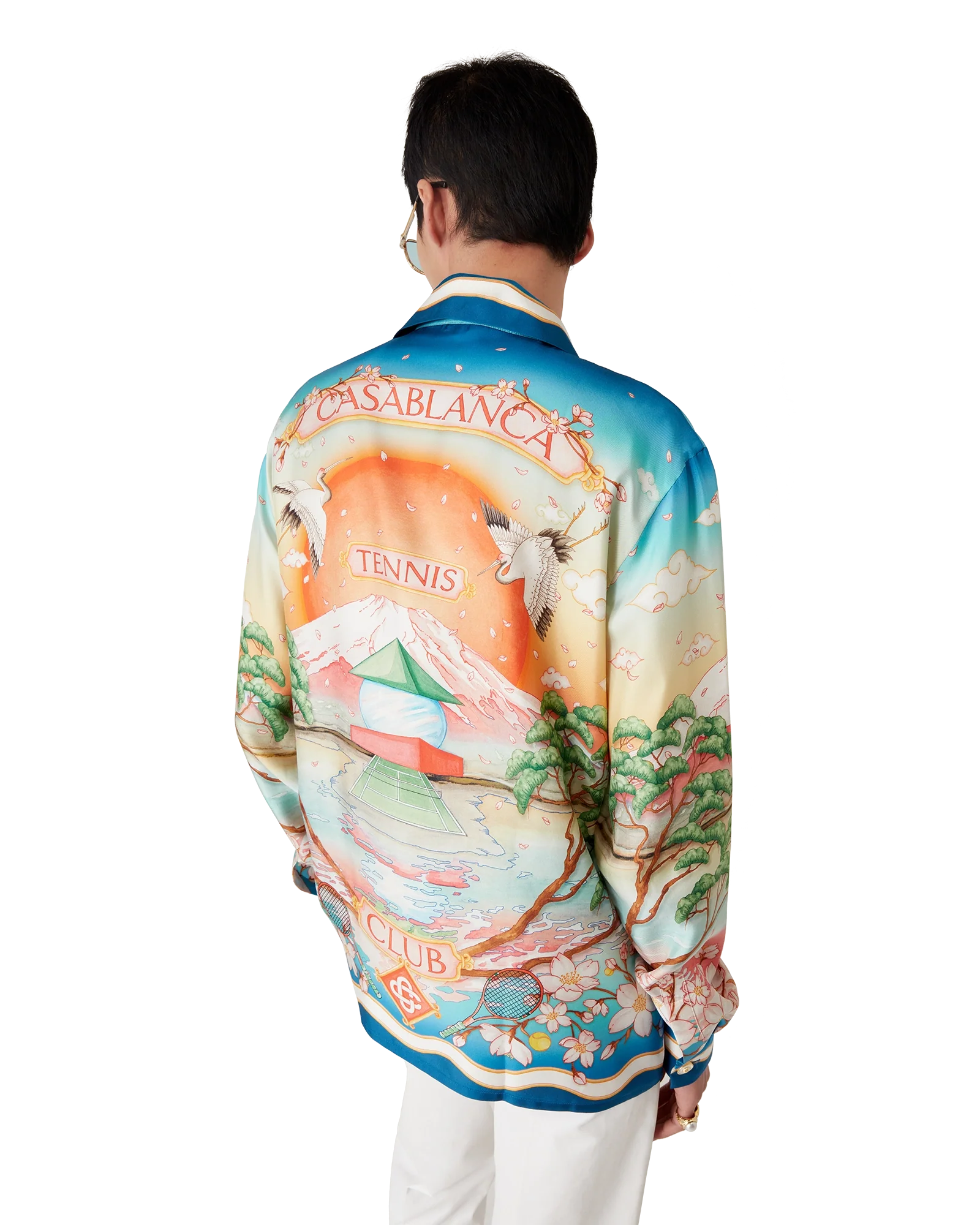 Tennis Club Long Sleeve Silk Shirt