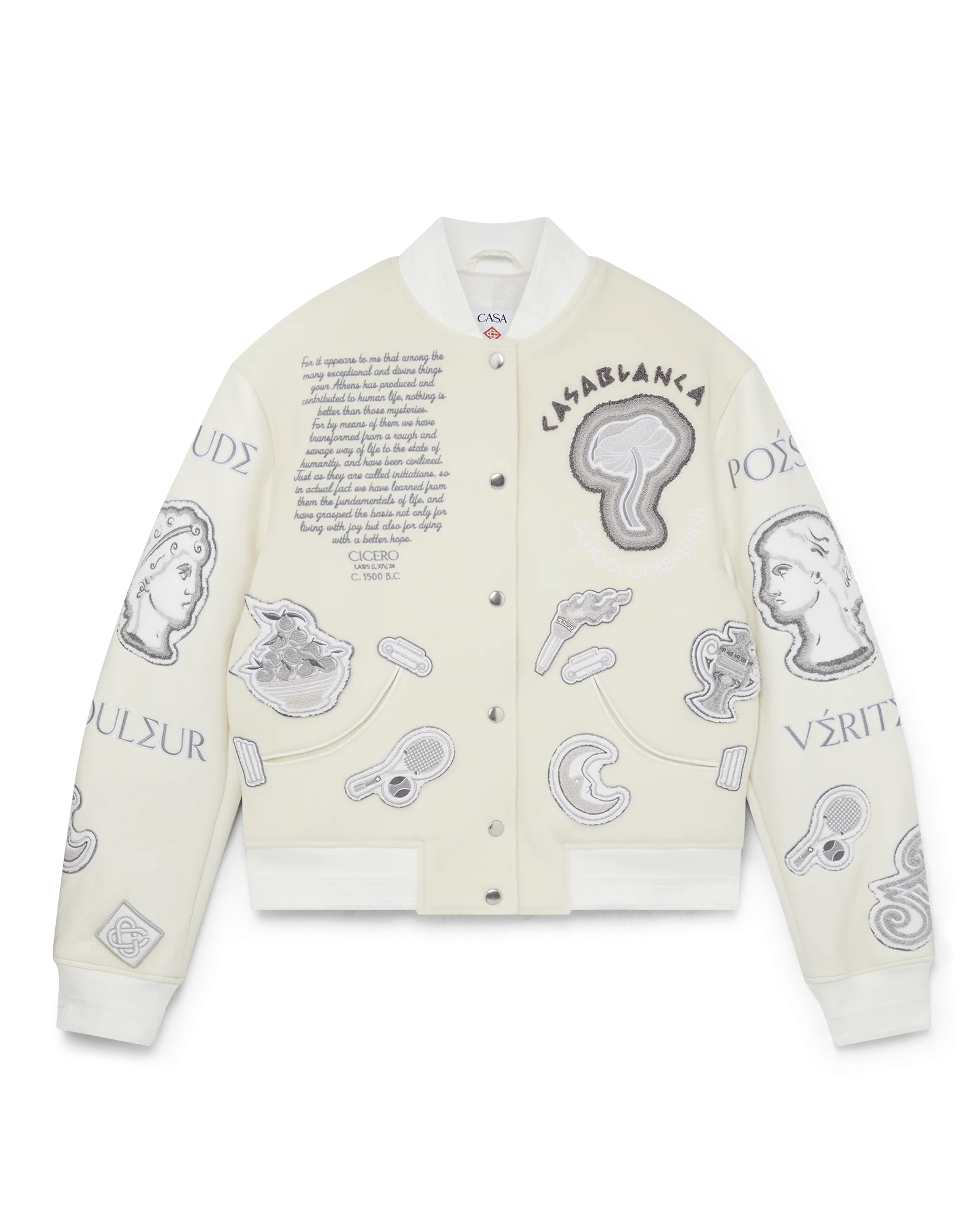 Chenille Patchwork Bomber Jacket