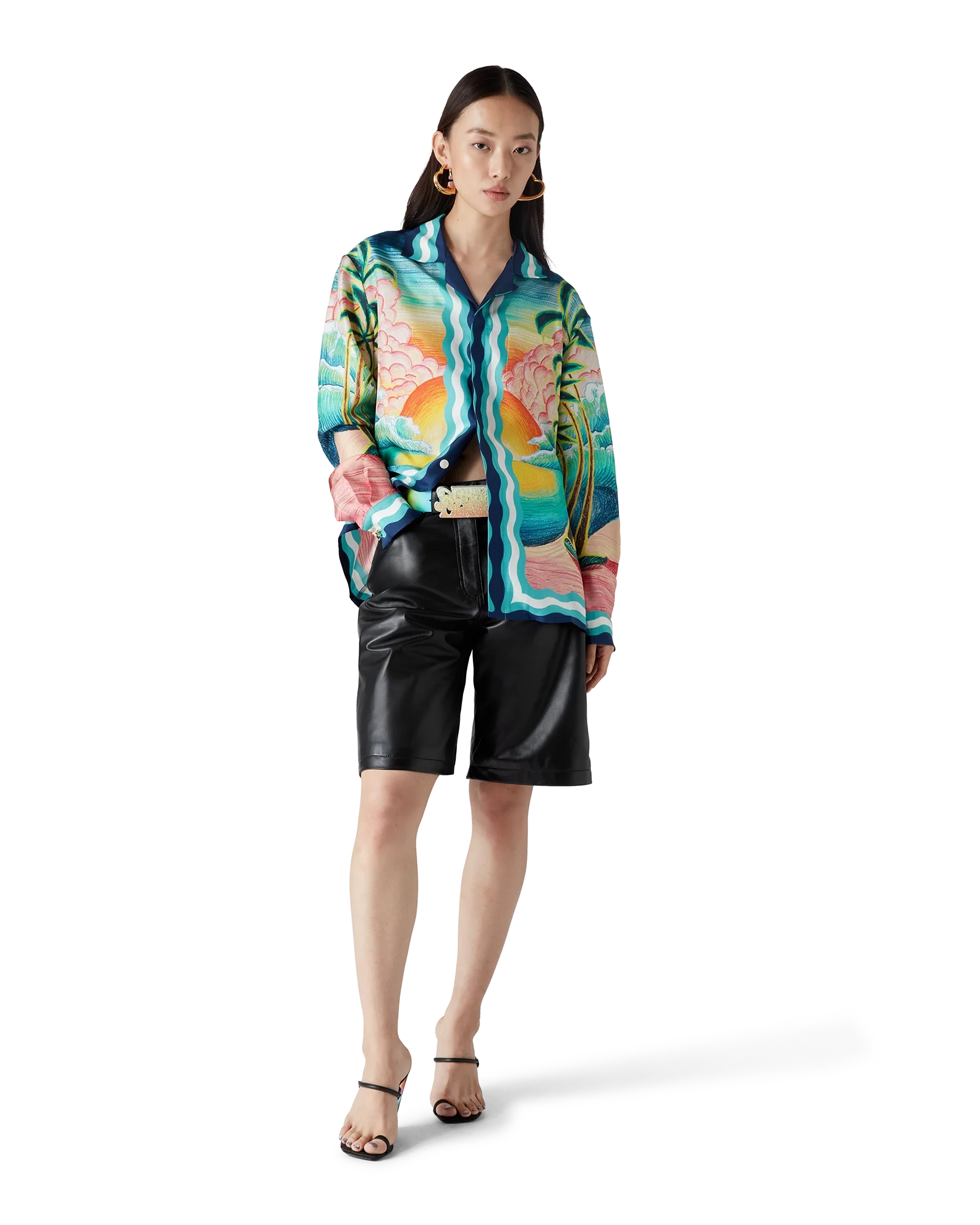 Danse De La Mer Long Sleeve Silk Shirt