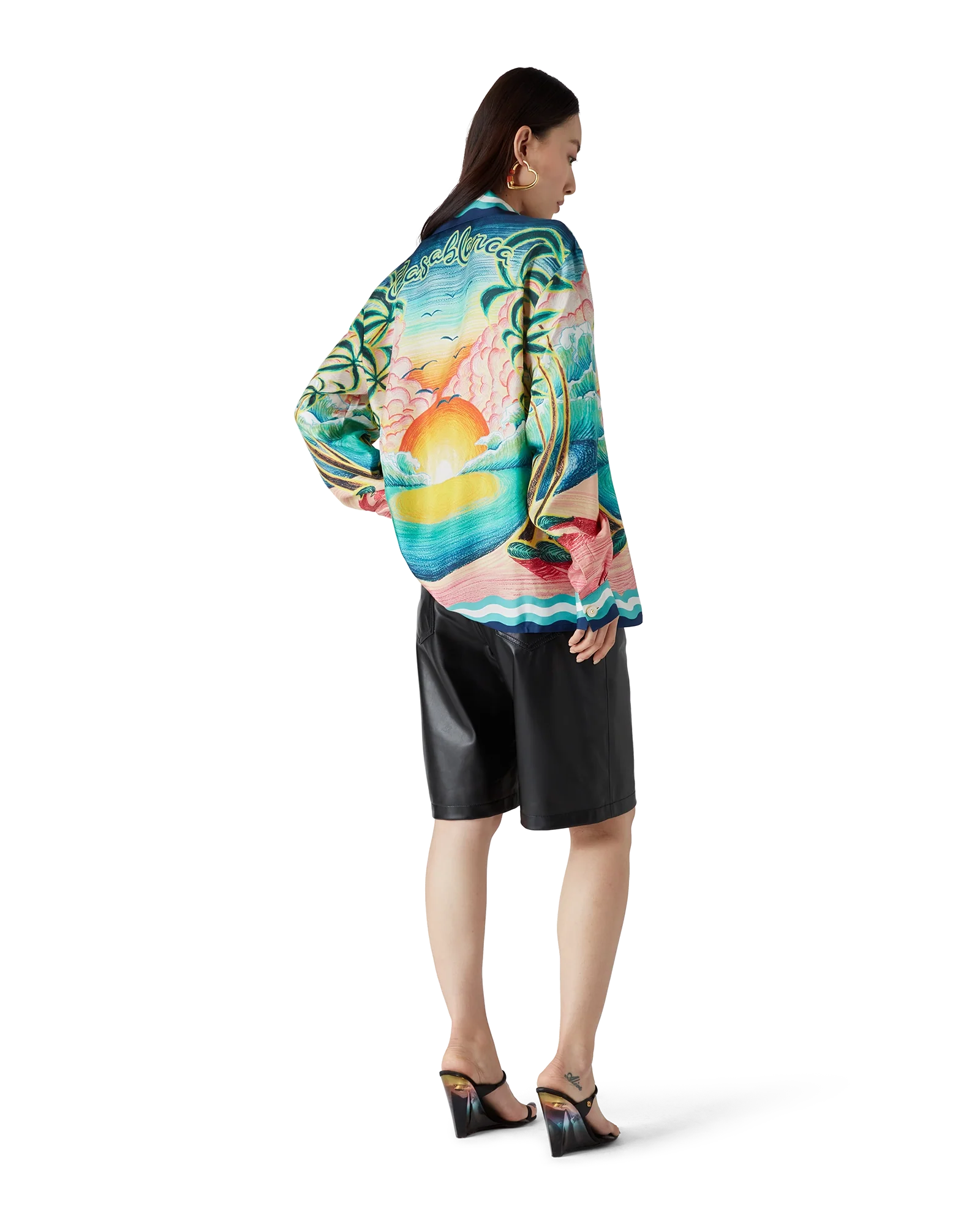 Danse De La Mer Long Sleeve Silk Shirt