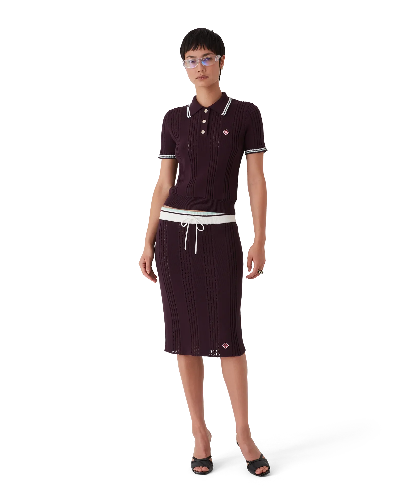 Cotton Knit Midi Skirt