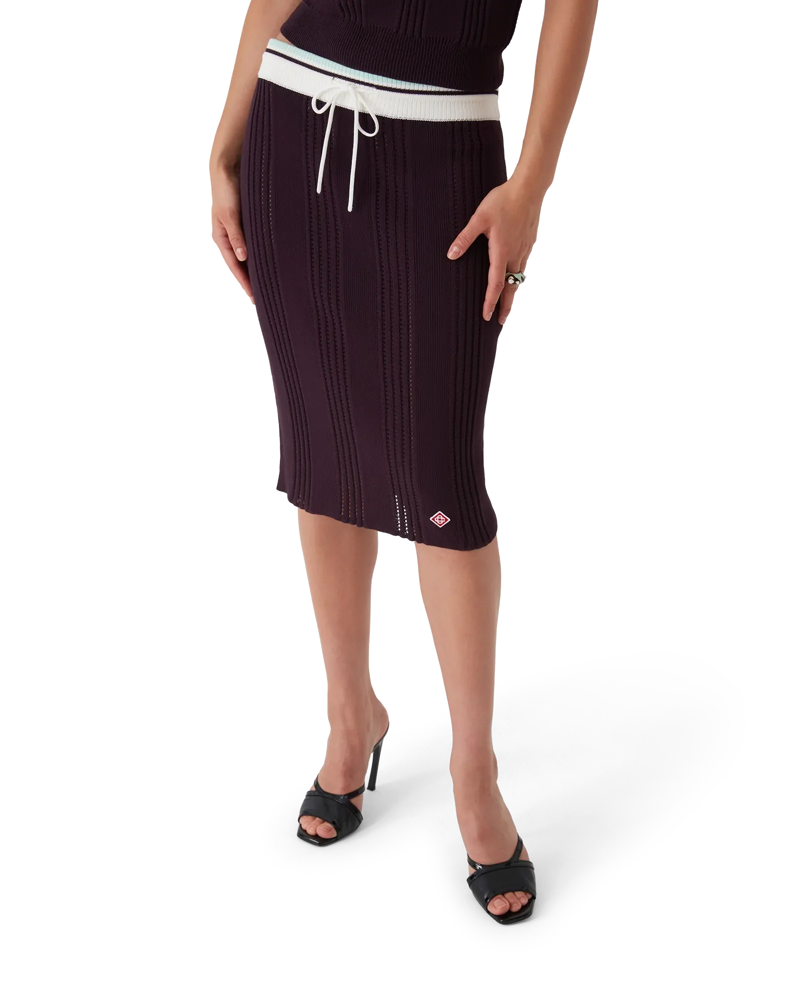 Cotton Knit Midi Skirt