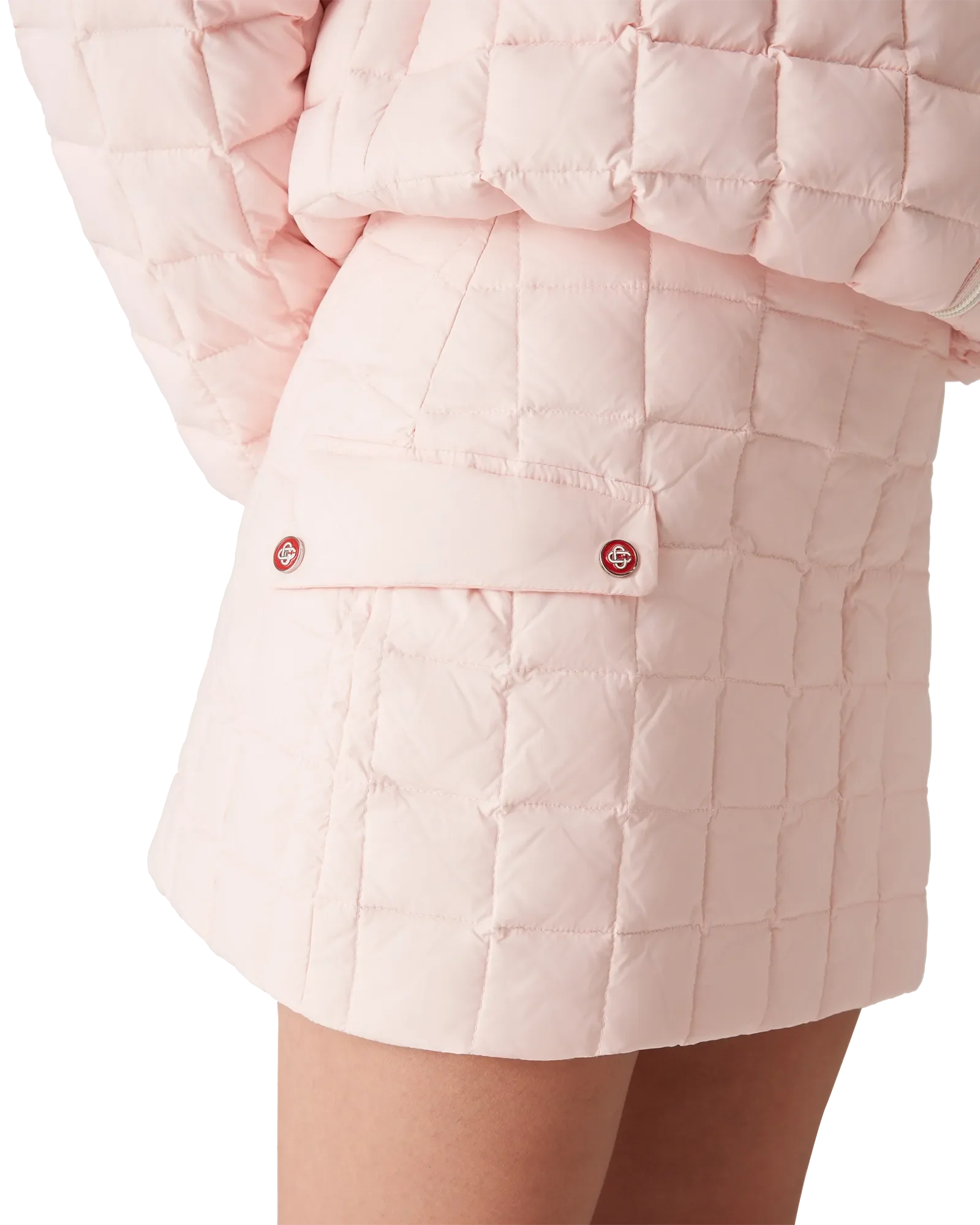 Nylon Quilted Mini Skirt