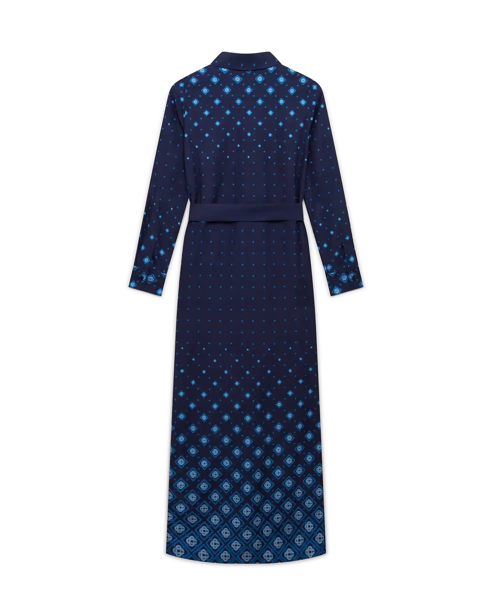 Gradient Silk Shirt Dress