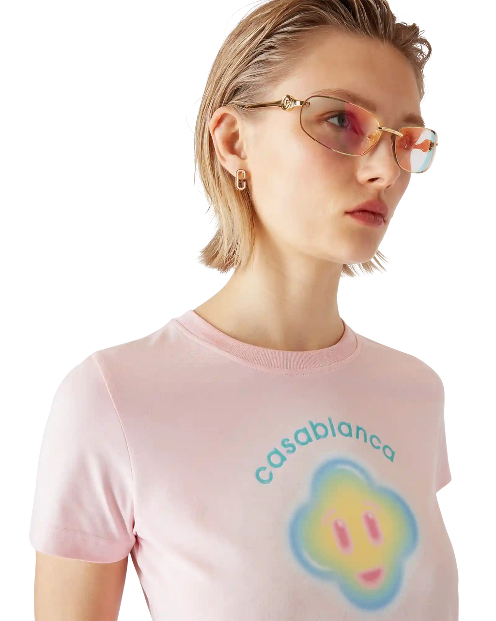 Airbrush Smiley Fitted Short Sleeve T-Shirt