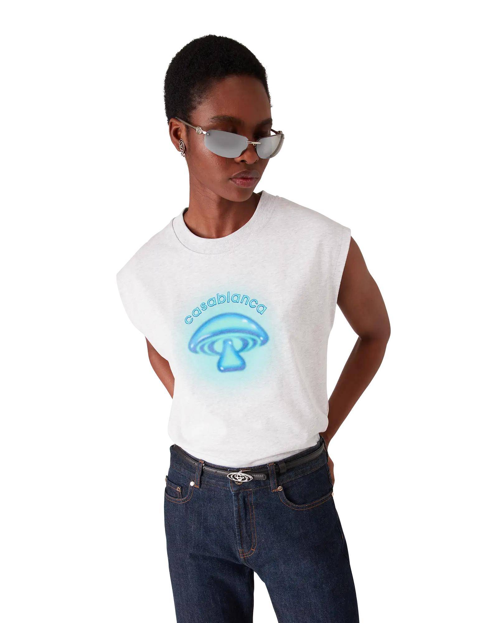 Airbrush Mushroom Sleeveless T-shirt