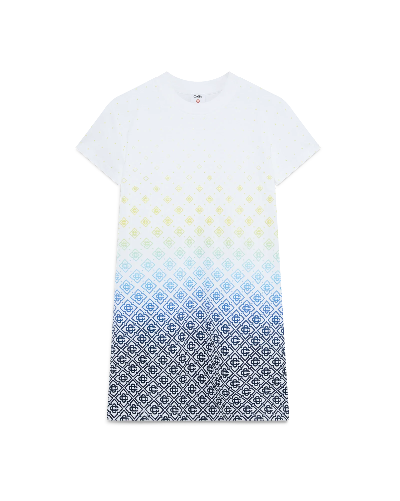 White Gradient Monogram T-Shirt Dress