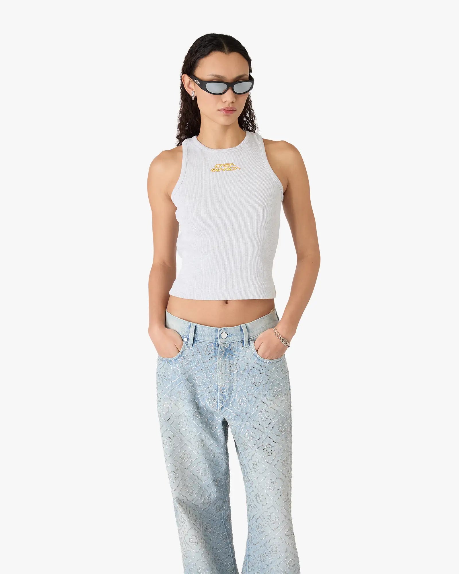 Grey Marle Ribbed Tank Top