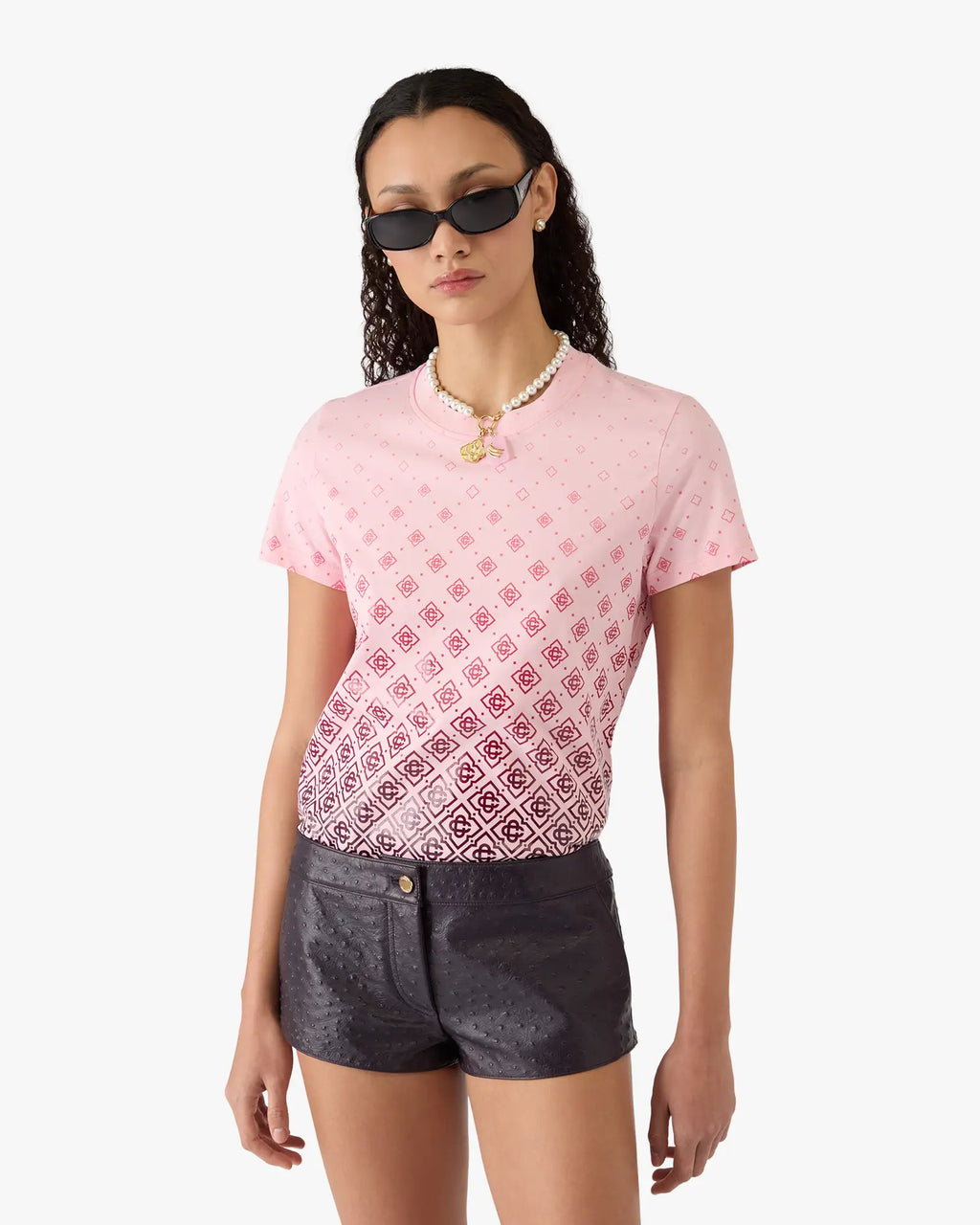 Aubergine Gradient Monogram Short Sleeve T-Shirt