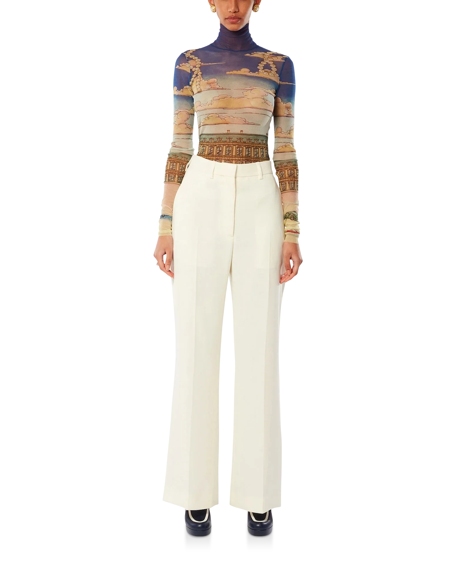 Place Casa Printed Mesh Top