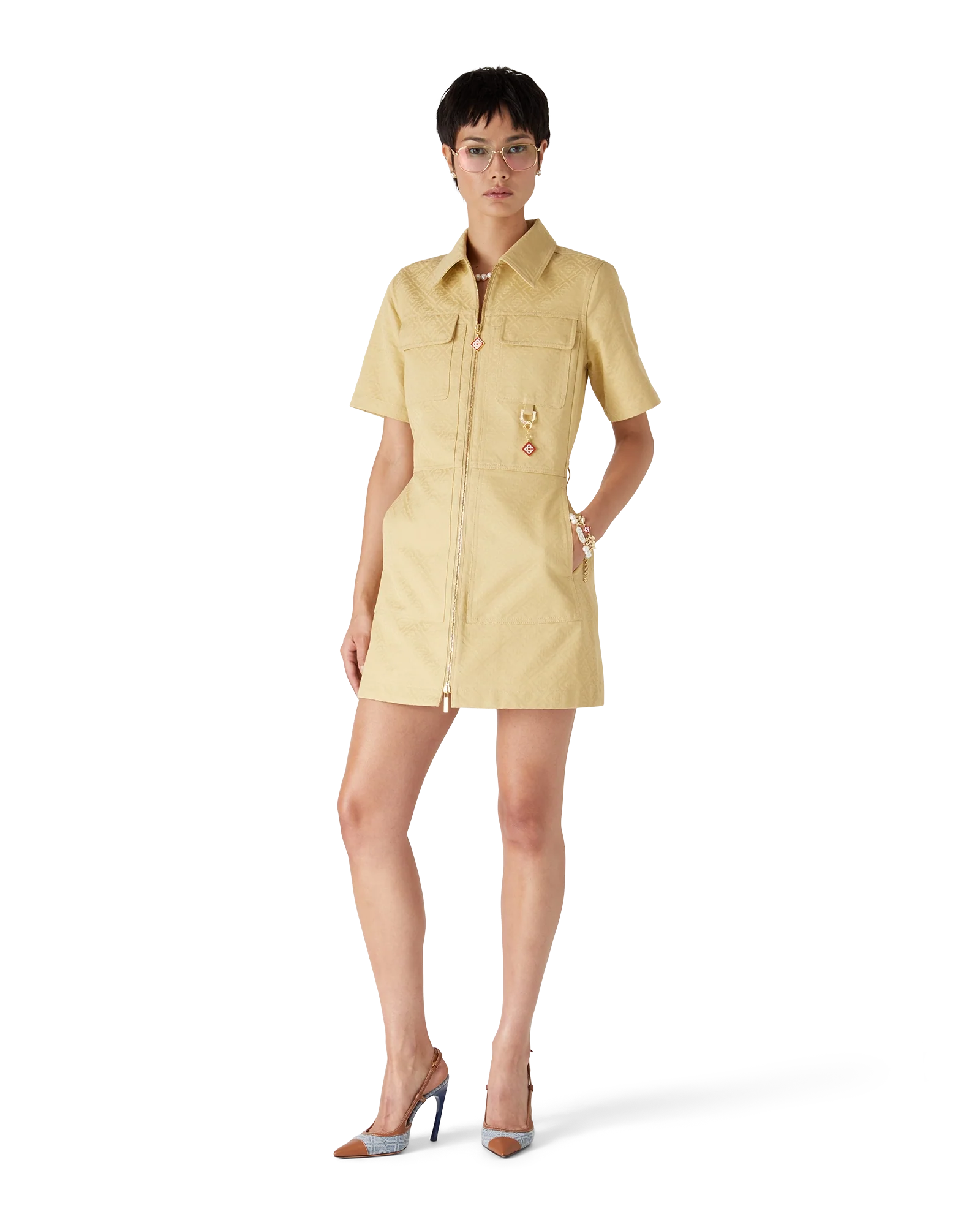 Cotton Monogram Jacquard Dress