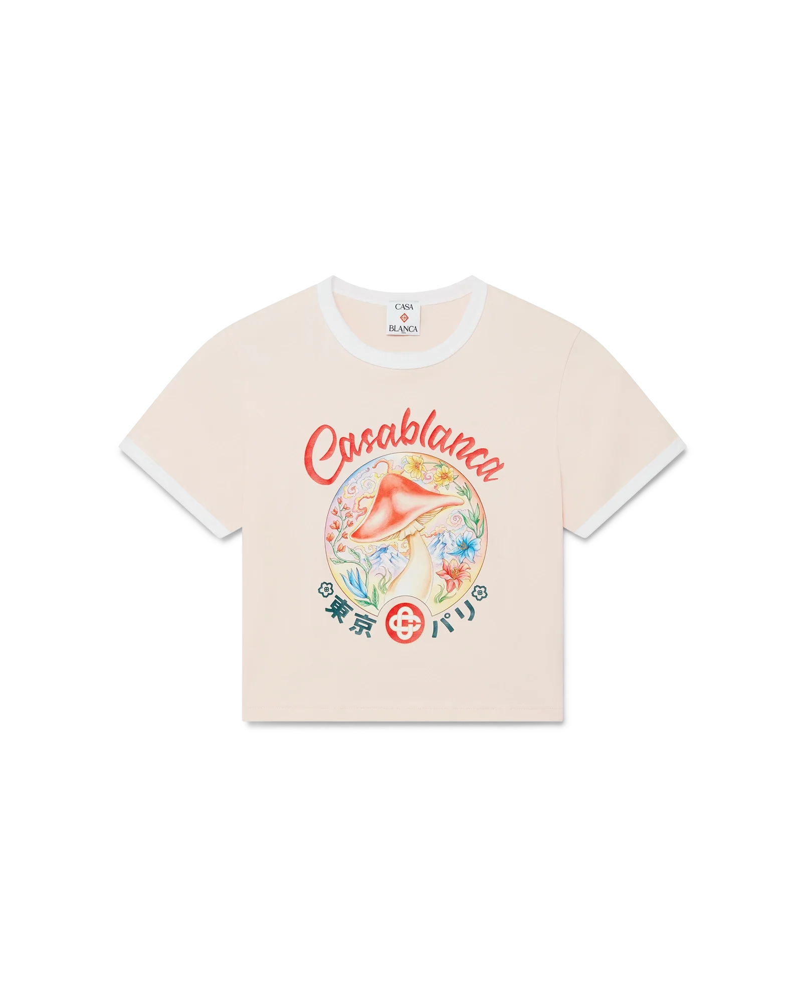 Mushroom Emblem Cropped Short Sleeve T-Shirt