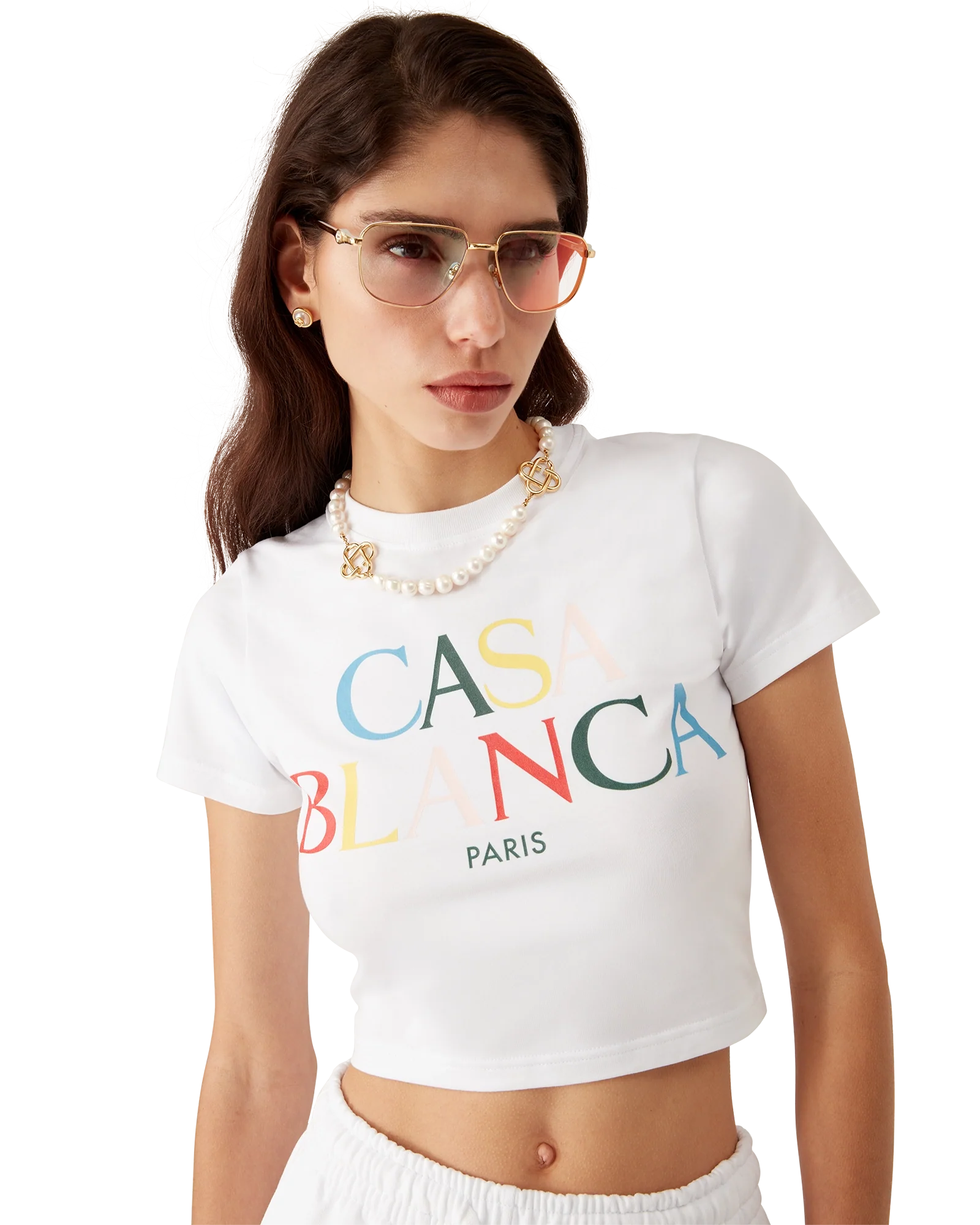 Stacked Logo Cropped Short Sleeve T-Shirt
