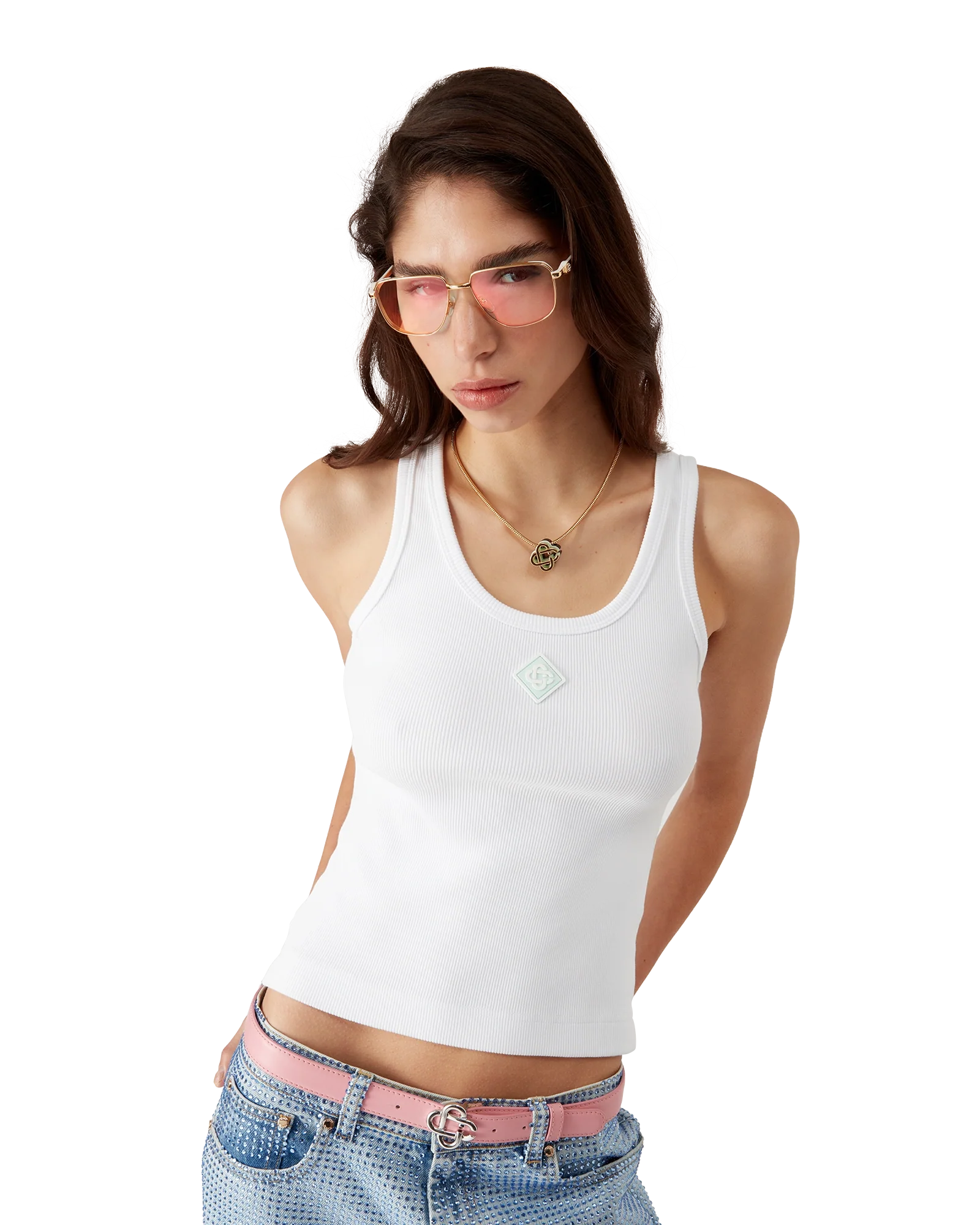 Ribbed Jersey Tank Top