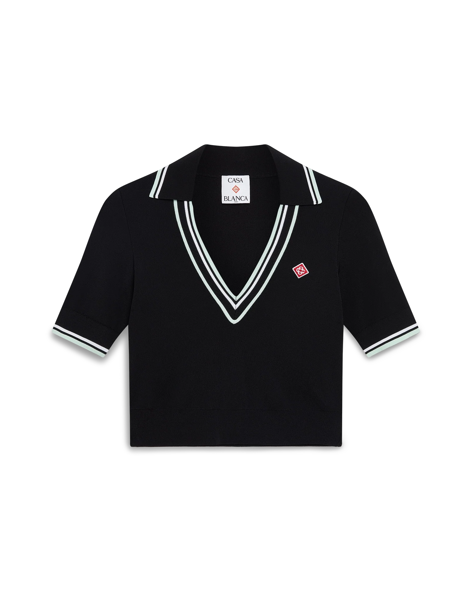 Viscose V-Neck Polo Shirt