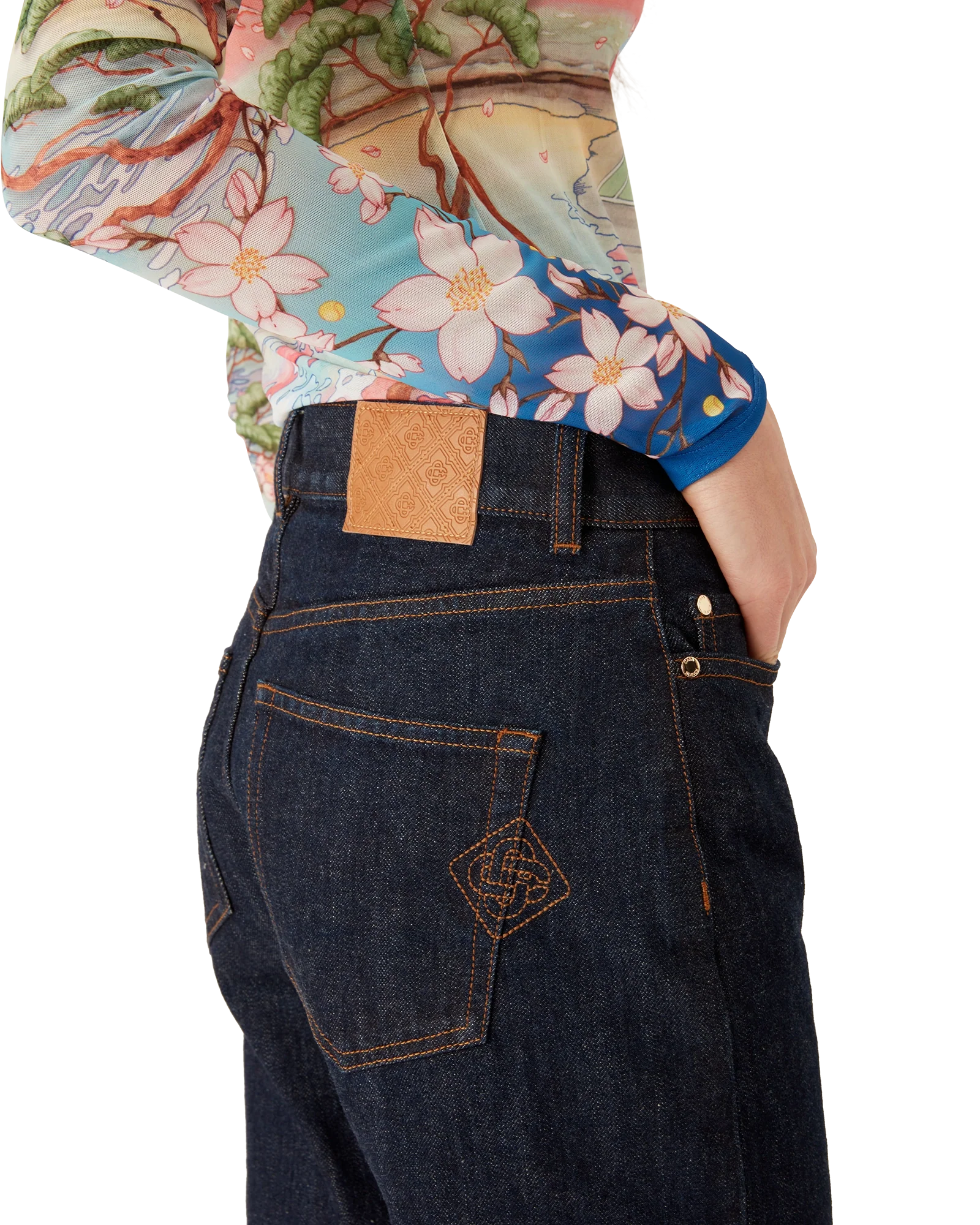 Denim Shirt with Logo Embroidery