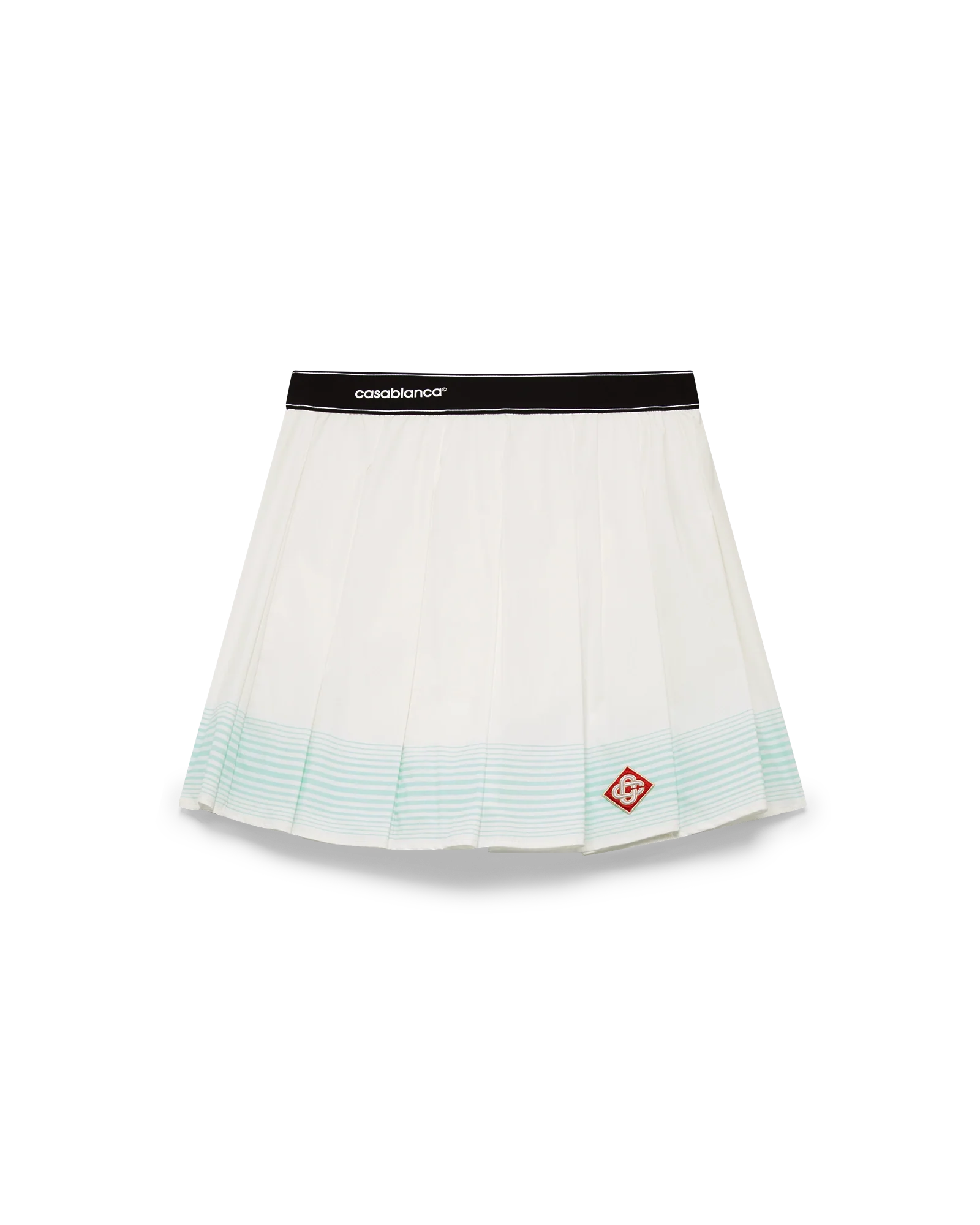 Stripe Pleated Mini Skirt