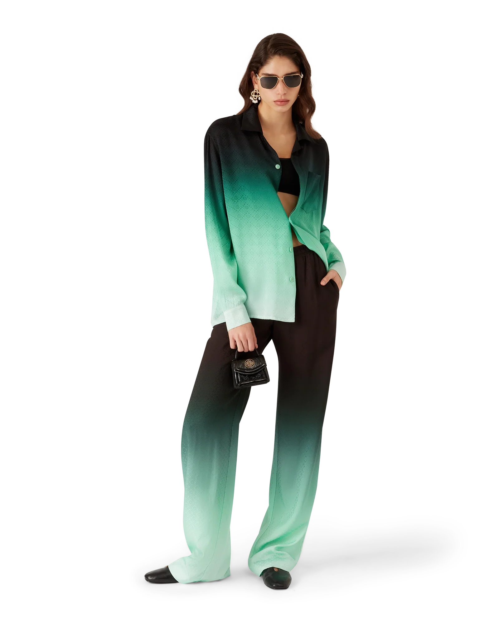 Gradient Ping Pong Jacquard Trousers