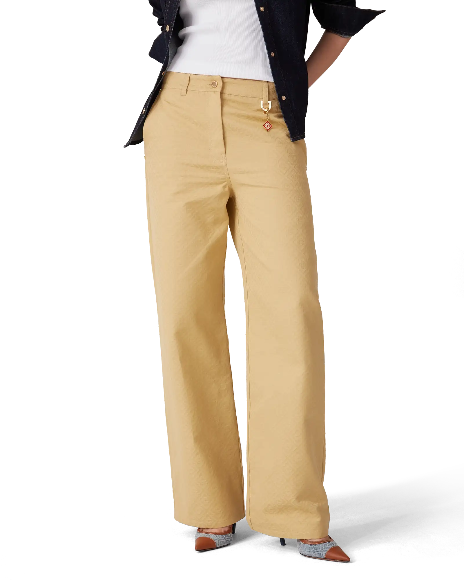 Cotton Monogram Jacquard Trousers