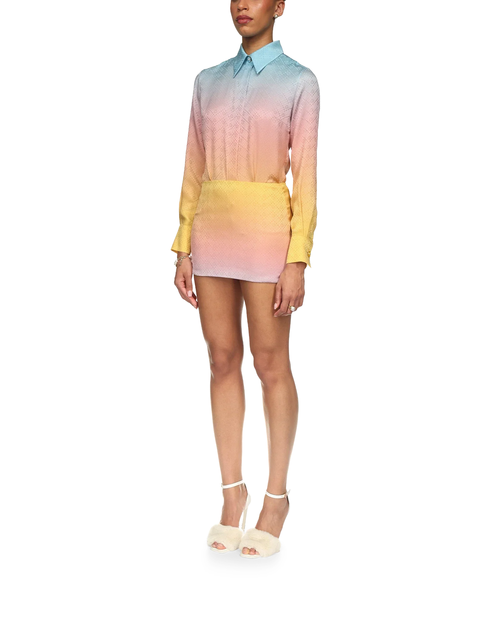 Ping Pong Gradient Silk Skirt