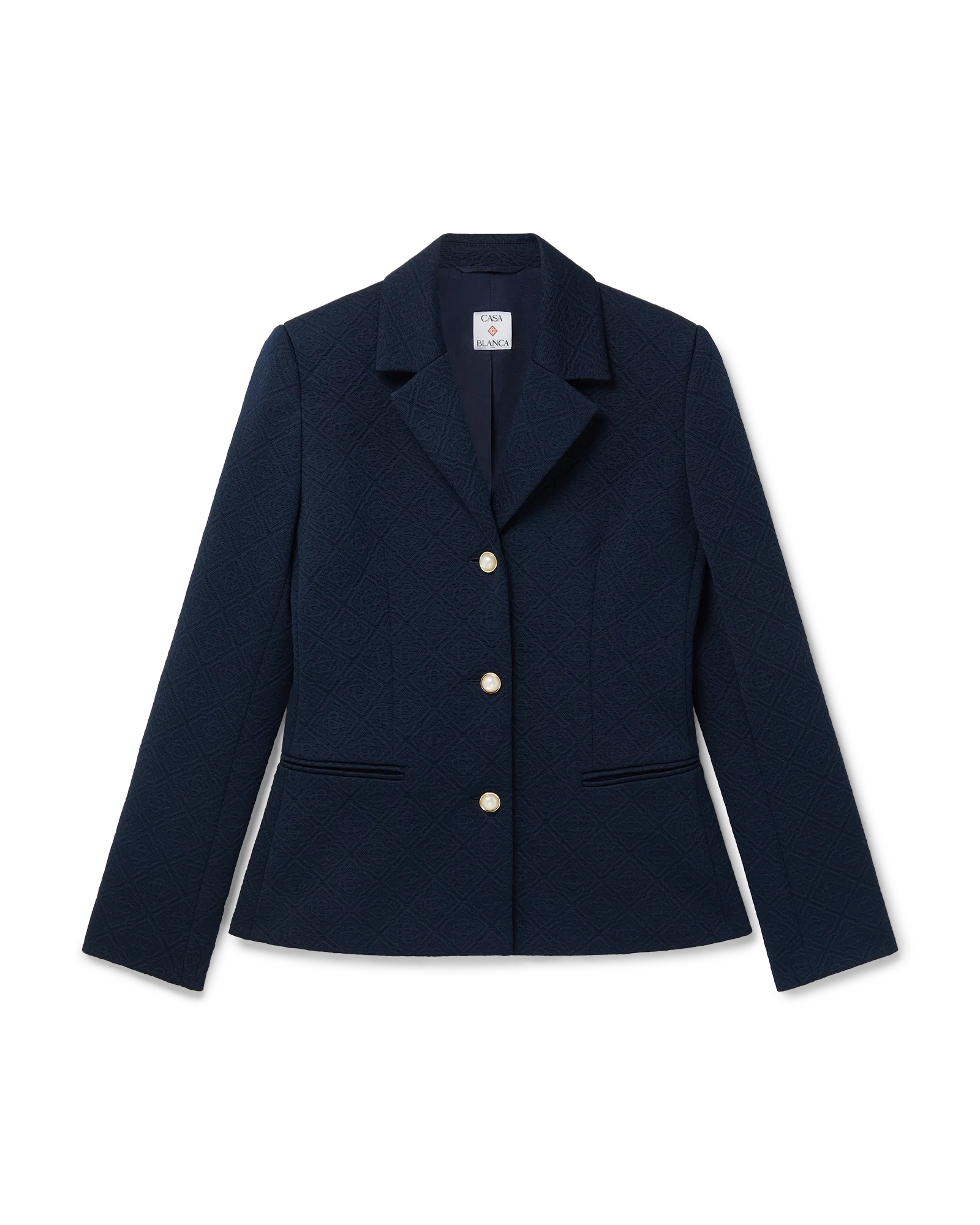 Jacquard Knit Single Breasted Jacket