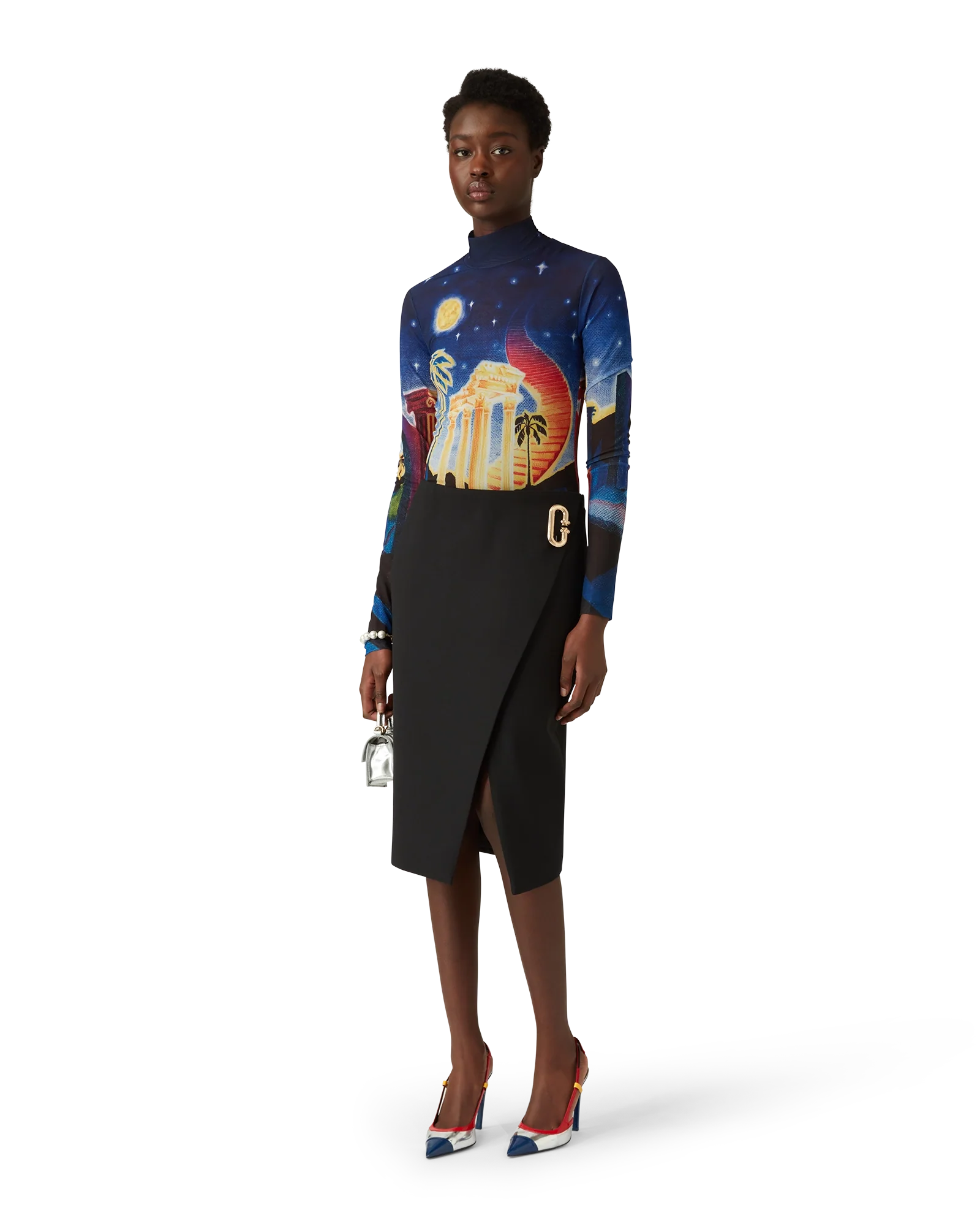 Midnight Acropolis Mesh Top