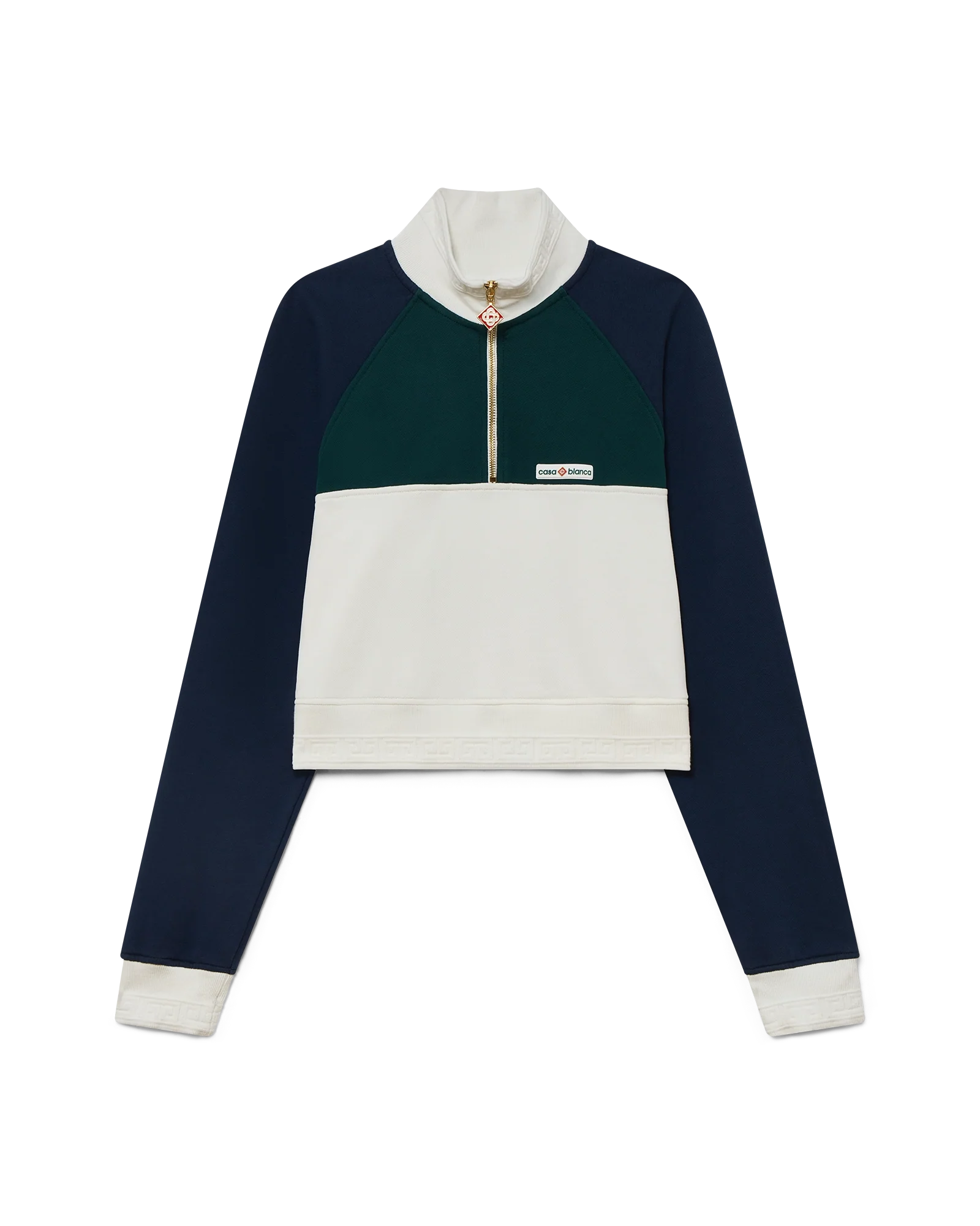 Colourblock Quarter Zip Cropped Sweatshirt