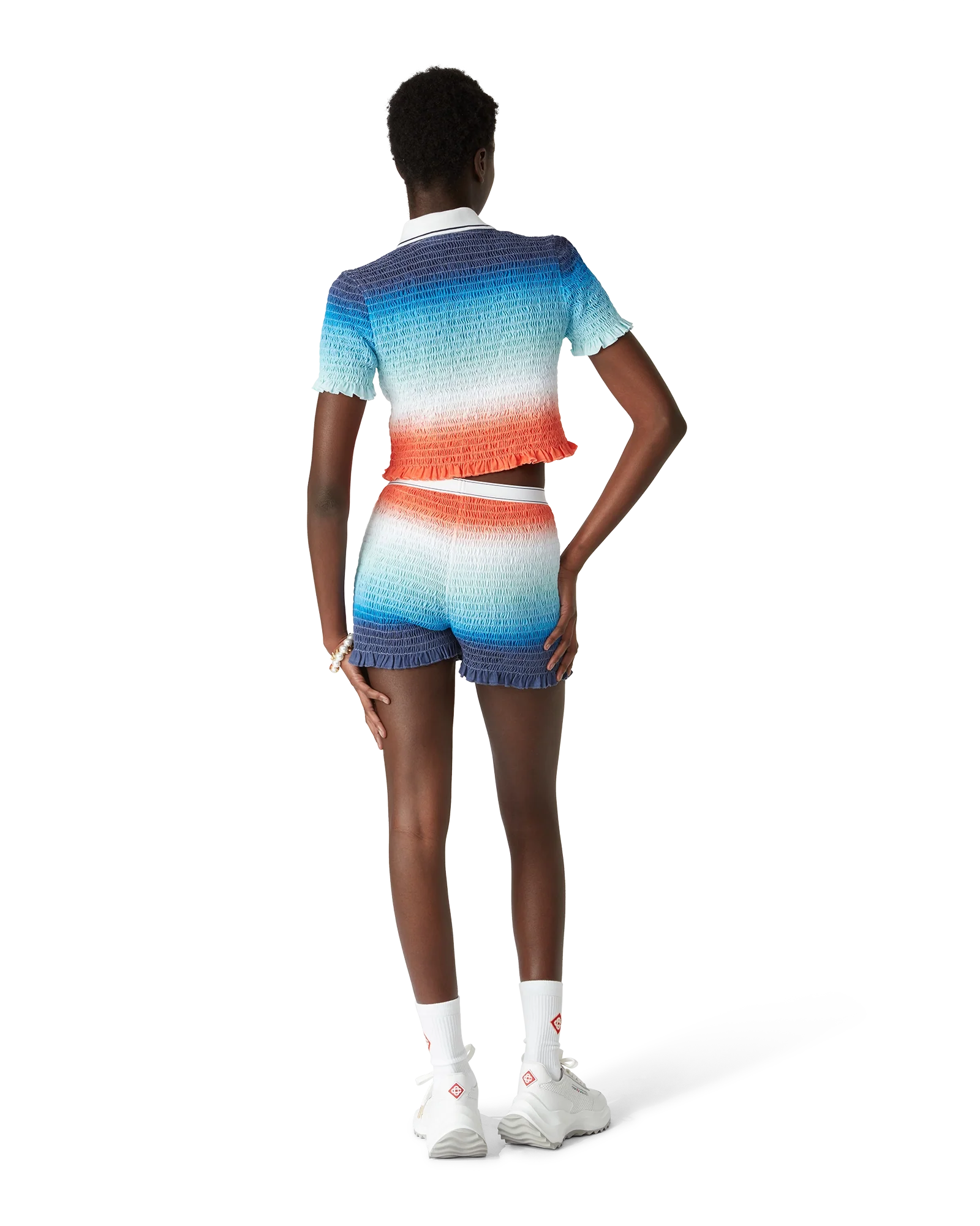 Gradient Cropped Polo Shirt
