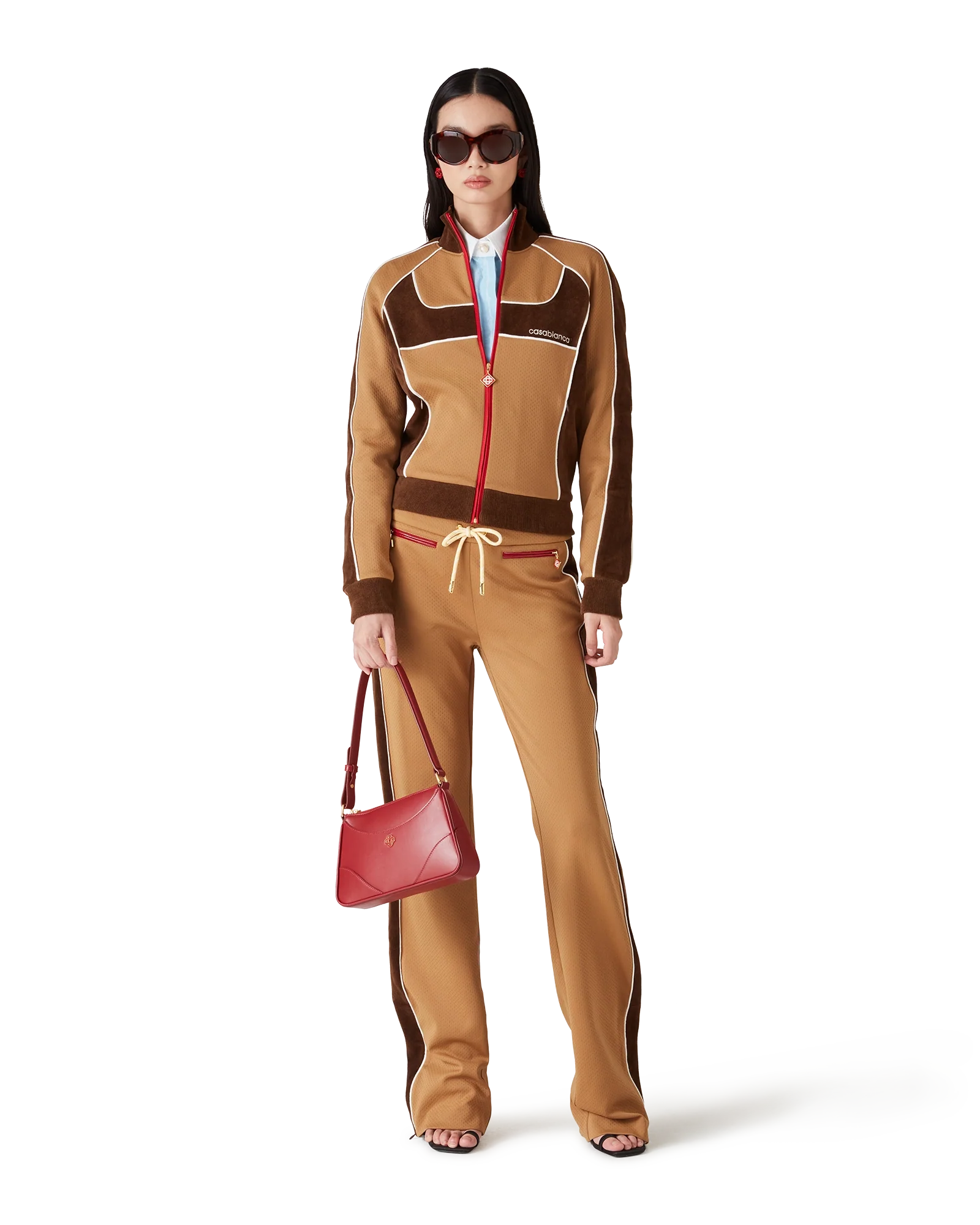 Chenille Panelled Track Pants