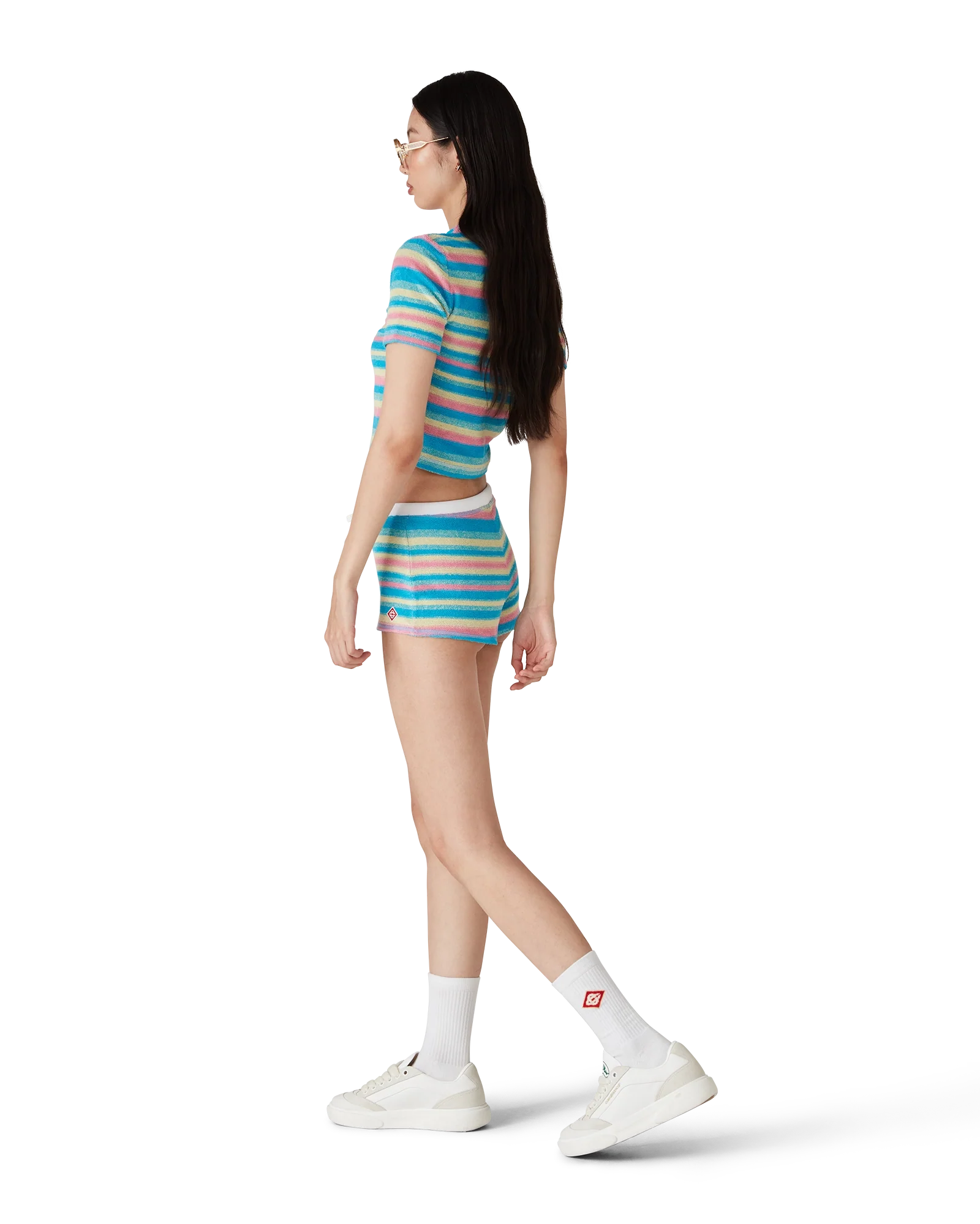 Stripe Towelling Mini Shorts