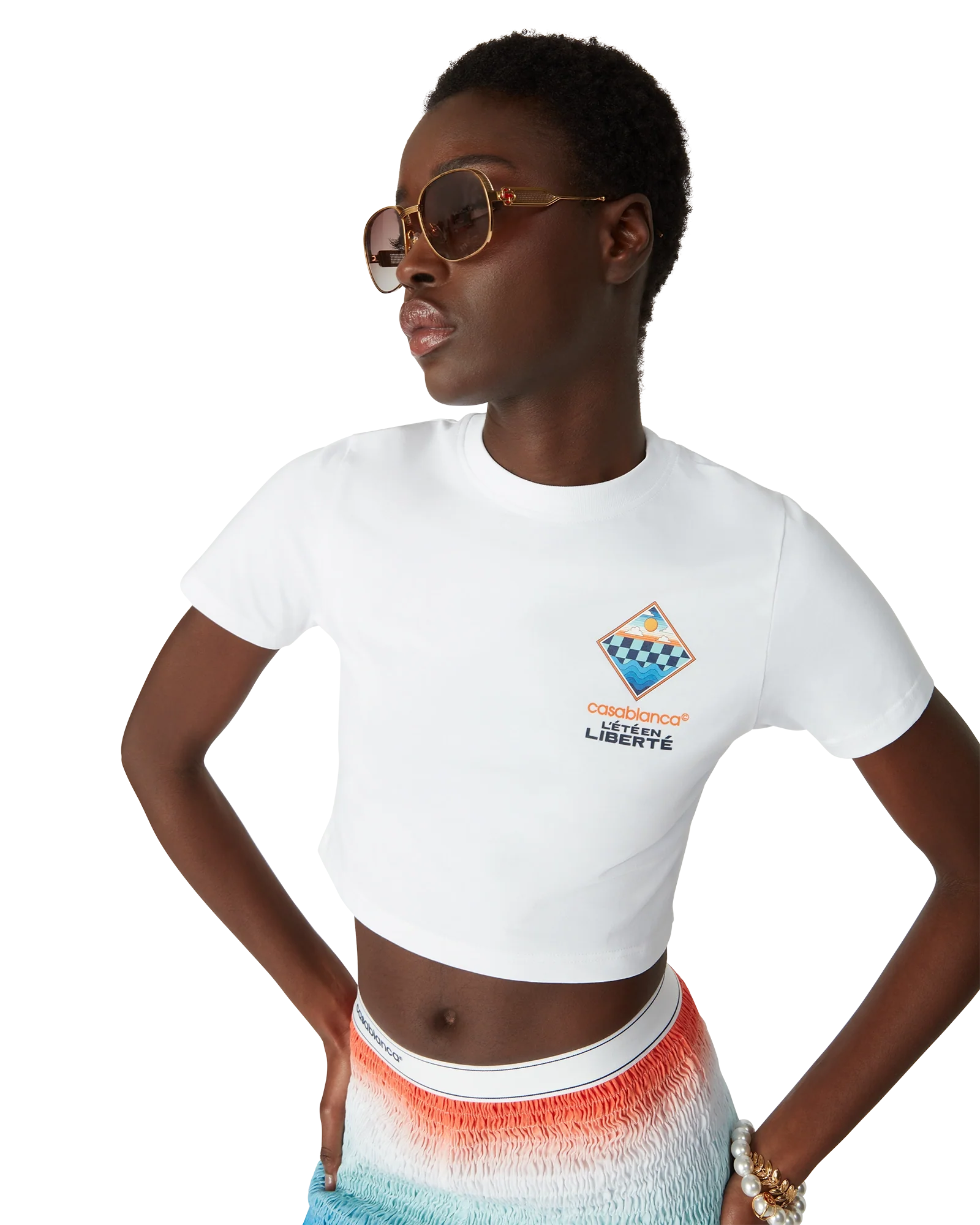 The L'Été En Liberté Short Sleeve Cropped T-Shirt