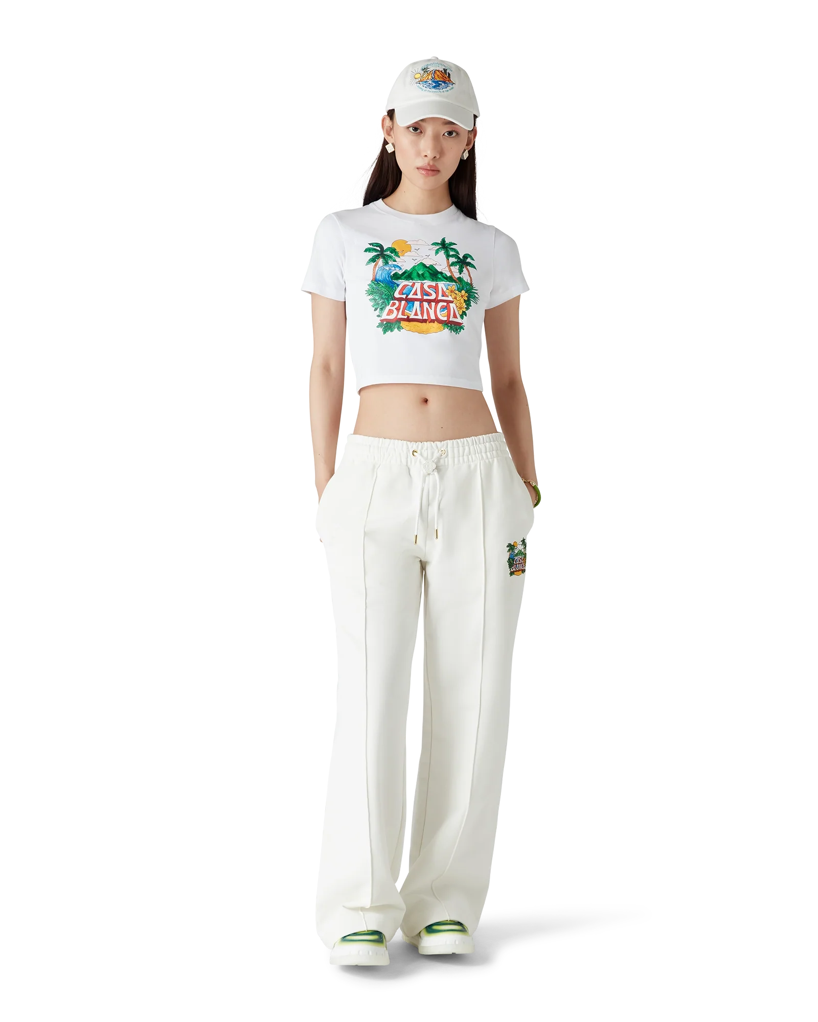 Casa Beach Wave Cropped Short Sleeve T-Shirt
