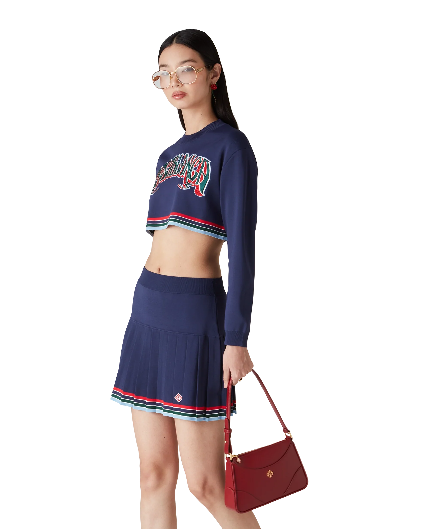Baseball Pleated Skirt