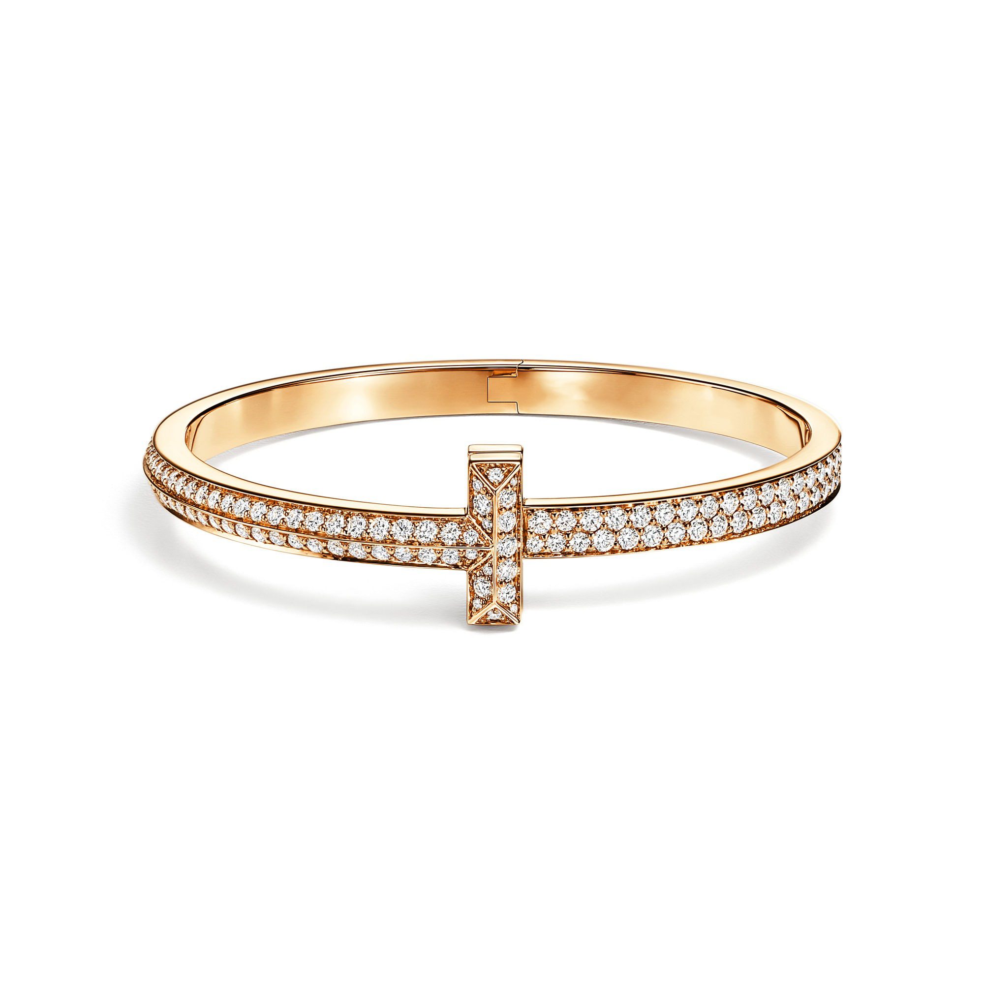 AV T Bracelet - T1 Wide Yellow Gold Diamond Bangle